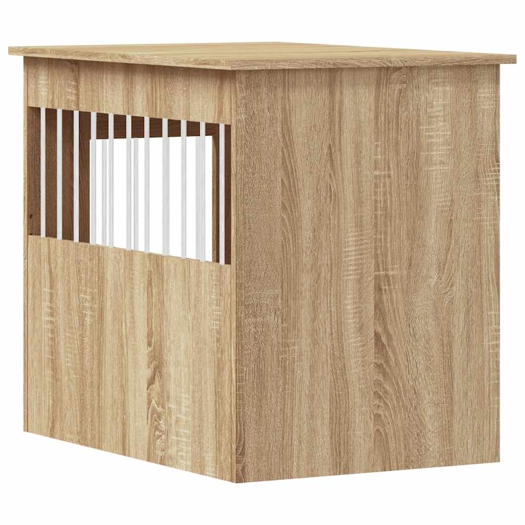 vidaXL Kojec dla psa, dąb sonoma, 55x80x68 cm, materiał drewnopochodny