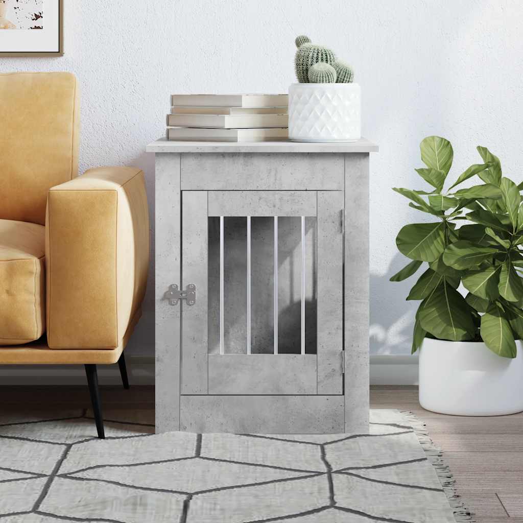 vidaXL Kojec dla psa, szary beton 55x80x68 cm, materiał drewnopochodny