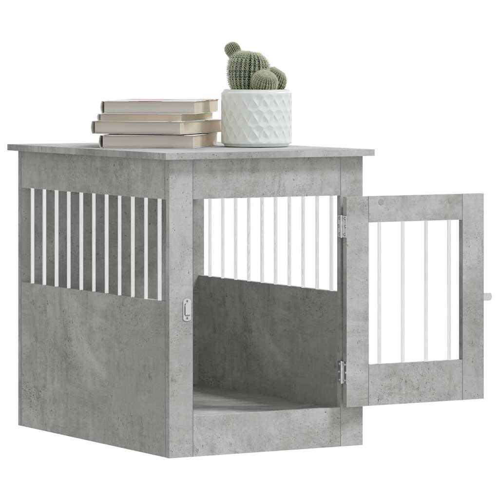 vidaXL Kojec dla psa, szary beton 55x80x68 cm, materiał drewnopochodny