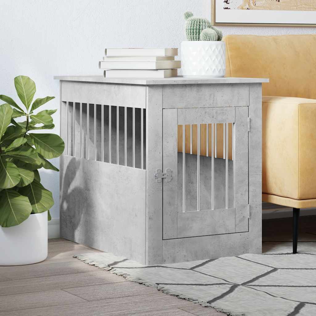 vidaXL Kojec dla psa, szary beton 55x80x68 cm, materiał drewnopochodny
