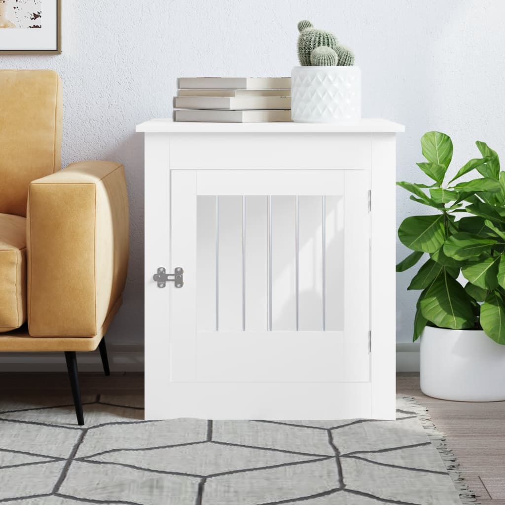 vidaXL Kojec dla psa, biały, 64,5x80x71 cm, materiał drewnopochodny