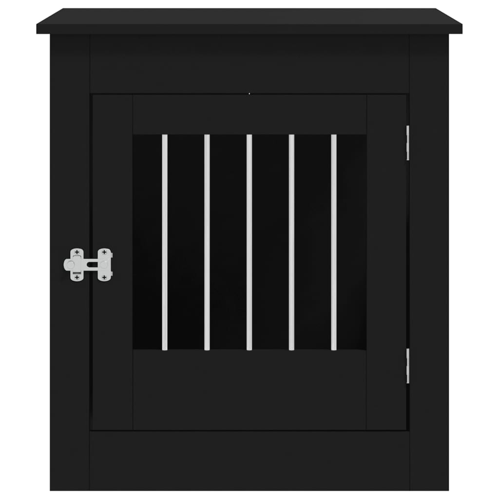 vidaXL Kojec dla psa, czarny, 64,5x80x71 cm, materiał drewnopochodny