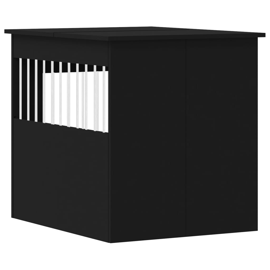 vidaXL Kojec dla psa, czarny, 64,5x80x71 cm, materiał drewnopochodny