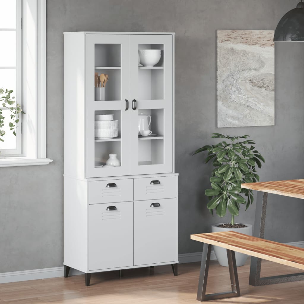 vidaXL Kredens VIKEN, biały, 80x40x190 cm, lite drewno sosnowe