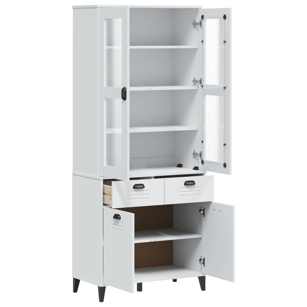 vidaXL Kredens VIKEN, biały, 80x40x190 cm, lite drewno sosnowe