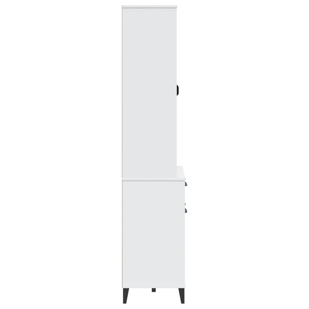 vidaXL Kredens VIKEN, biały, 80x40x190 cm, lite drewno sosnowe