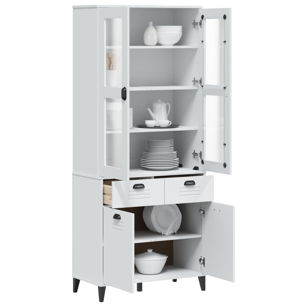 vidaXL Kredens VIKEN, biały, 80x40x190 cm, lite drewno sosnowe