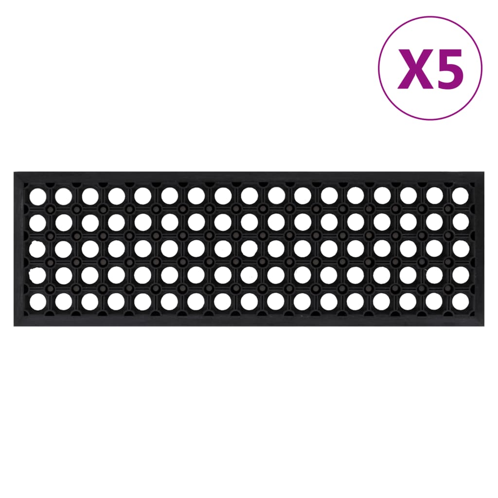 vidaXL Nakładki na schody, 5 szt., 25x75 cm, gumowe