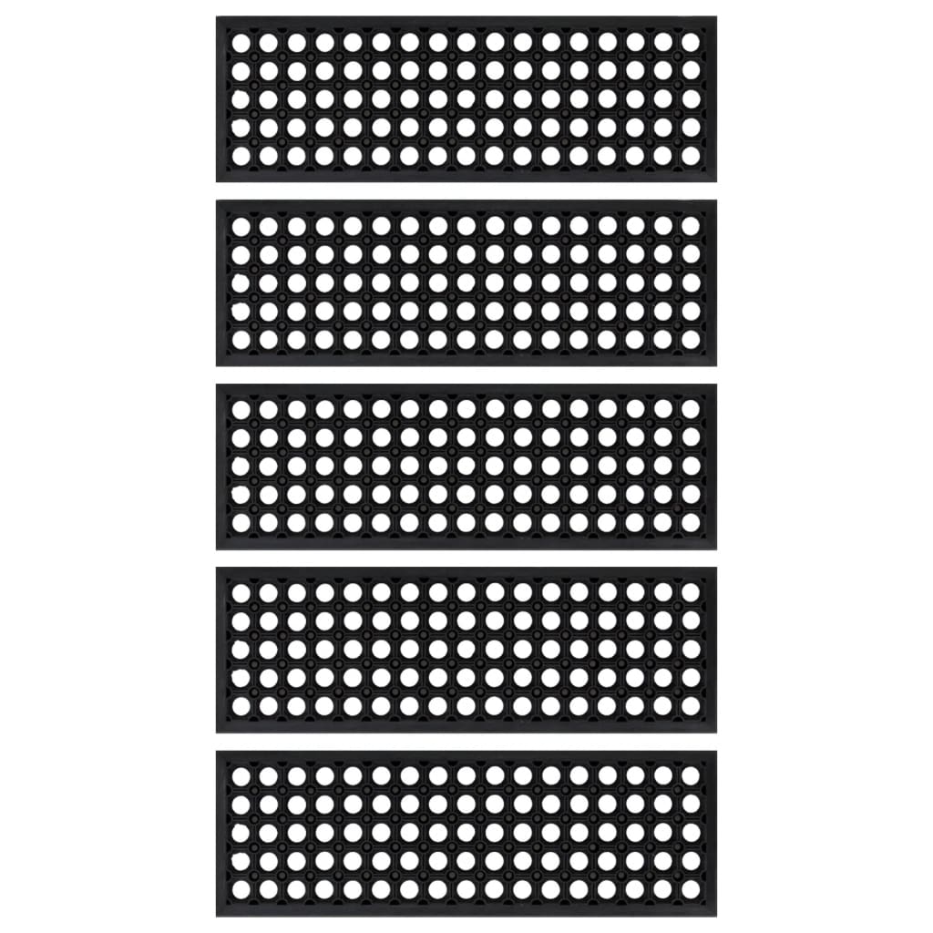 vidaXL Nakładki na schody, 5 szt., 25x75 cm, gumowe