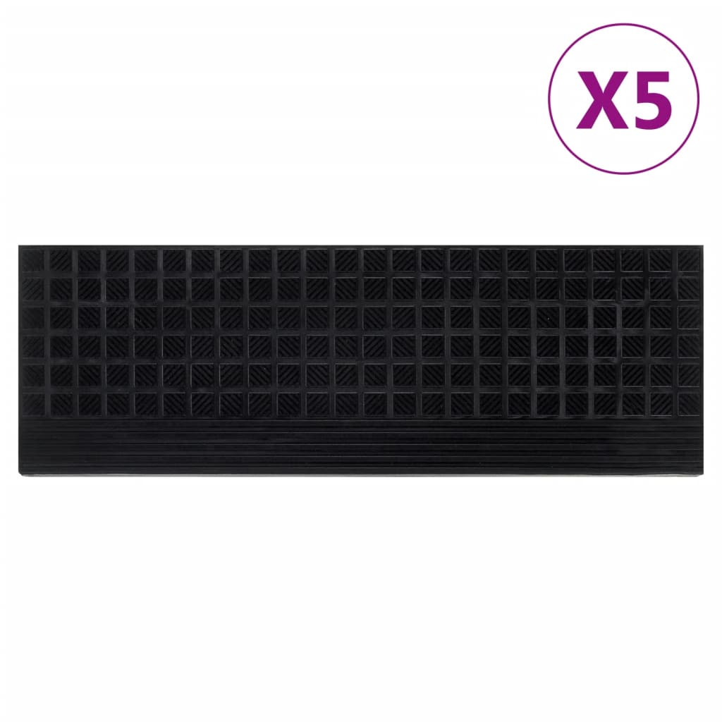 vidaXL Nakładki na schody, 5 szt., 25x75 cm, gumowe