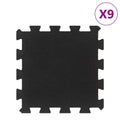 vidaXL Podłogowe maty gumowe, 9 szt., czarne, 16 mm, 30x30 cm