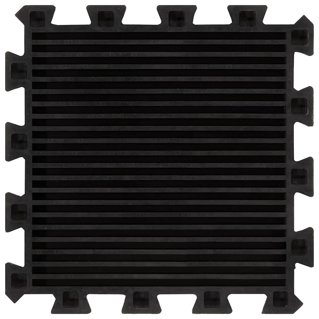 vidaXL Podłogowe maty gumowe, 16 szt., czarne, 16 mm, 30x30 cm