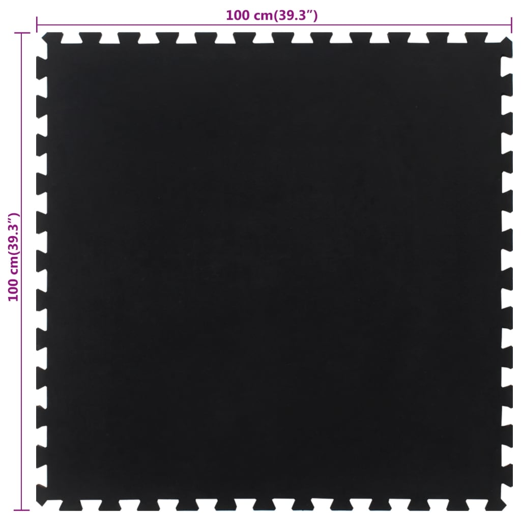 vidaXL Podłogowa mata gumowa, czarna, 12 mm, 100x100 cm