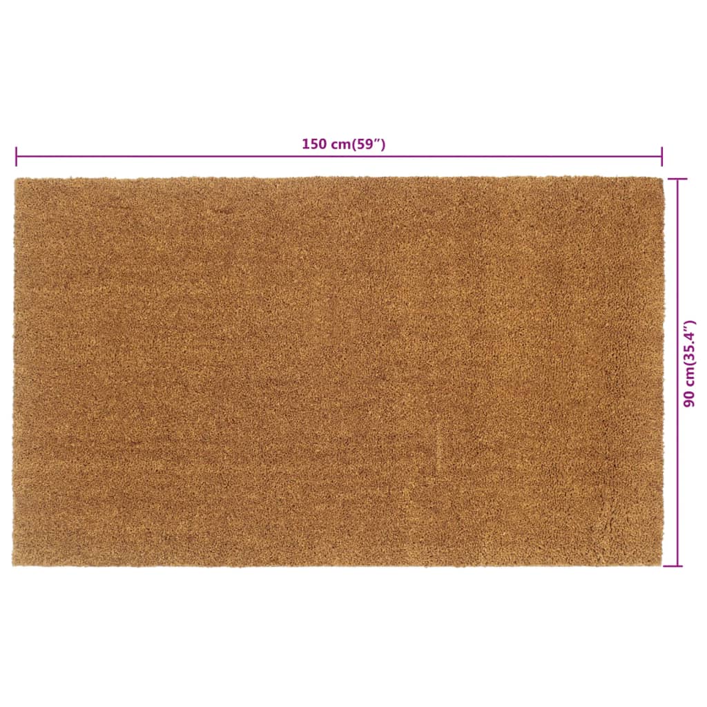vidaXL Wycieraczka, naturalna, 90x150 cm, włókno kokosowe, tuftowana