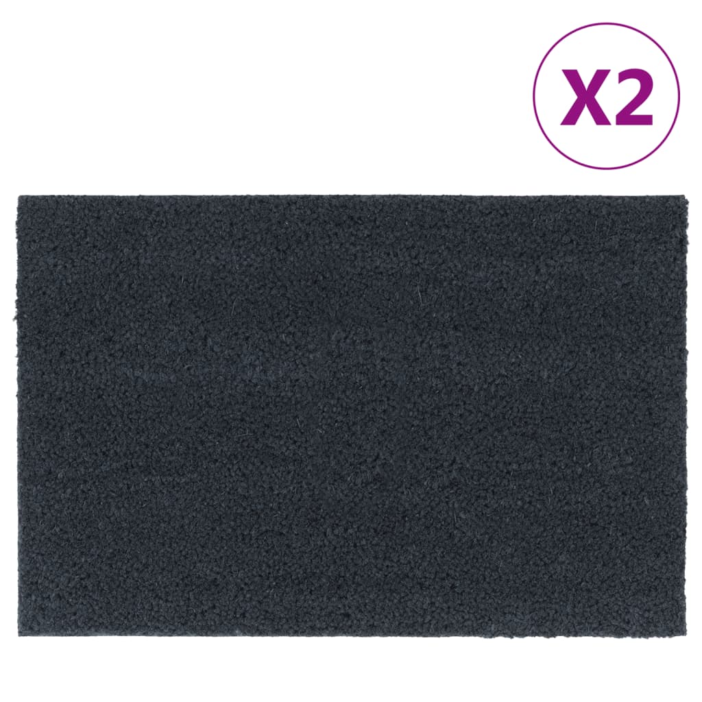 vidaXL Wycieraczki, 2 szt., ciemnoszare, 40x60 cm, włókno kokosowe