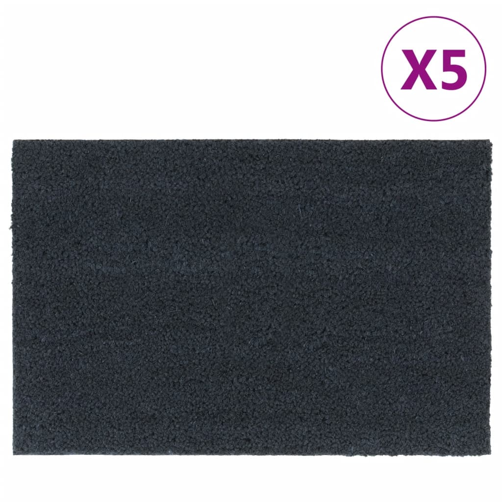 vidaXL Wycieraczki, 5 szt., ciemnoszare, 40x60 cm, włókno kokosowe