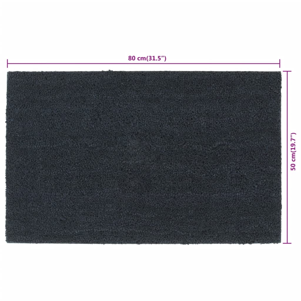 vidaXL Wycieraczka, ciemnoszara, 50x80 cm, włókno kokosowe, tuftowana
