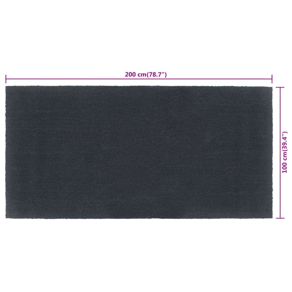 vidaXL Wycieraczka, ciemnoszara, 100x200cm, włókno kokosowe, tuftowana