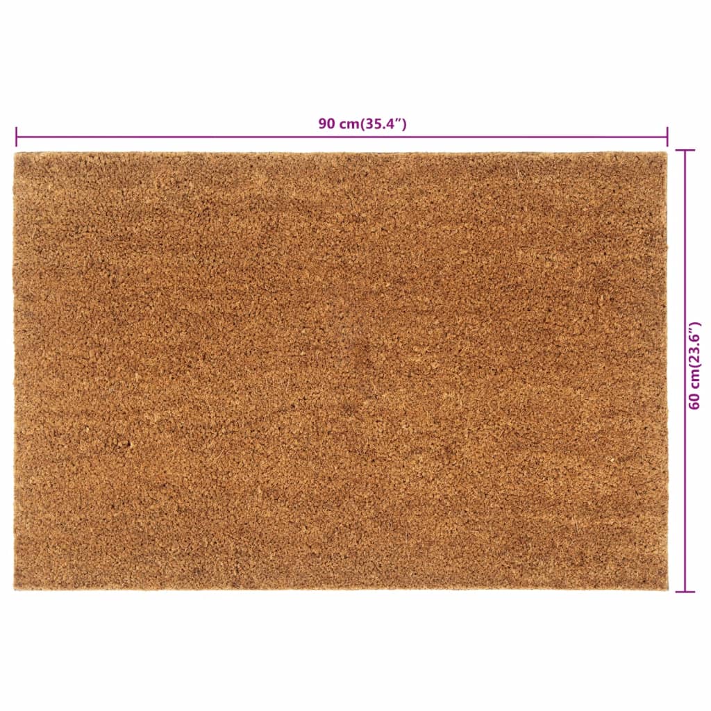 vidaXL Wycieraczka, naturalna, 60x90 cm, włókno kokosowe, tuftowana