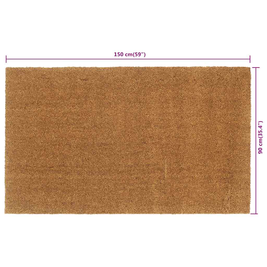 vidaXL Wycieraczka, naturalna, 90x150 cm, włókno kokosowe, tuftowana