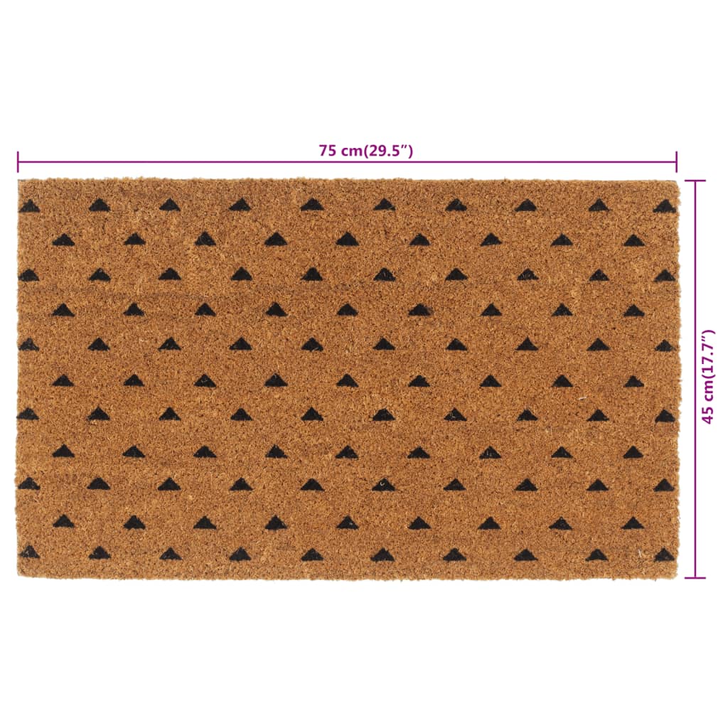 vidaXL Wycieraczka, naturalna, 45x75 cm, włókno kokosowe, tuftowana