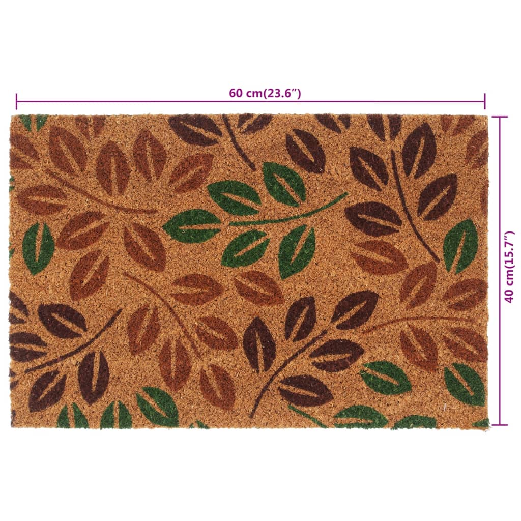vidaXL Wycieraczka, naturalna, 40x60 cm, włókno kokosowe, tuftowana