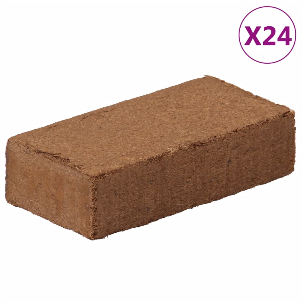 vidaXL Kostki włókna kokosowego, 650 g x 24 szt., łącznie 15,6 kg