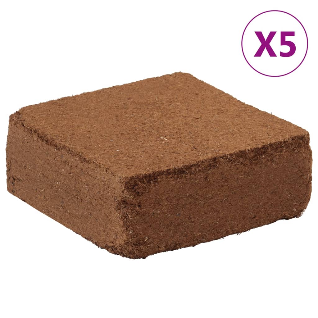 vidaXL Kostki włókna kokosowego, 5 kg x 5 szt., łącznie 25 kg