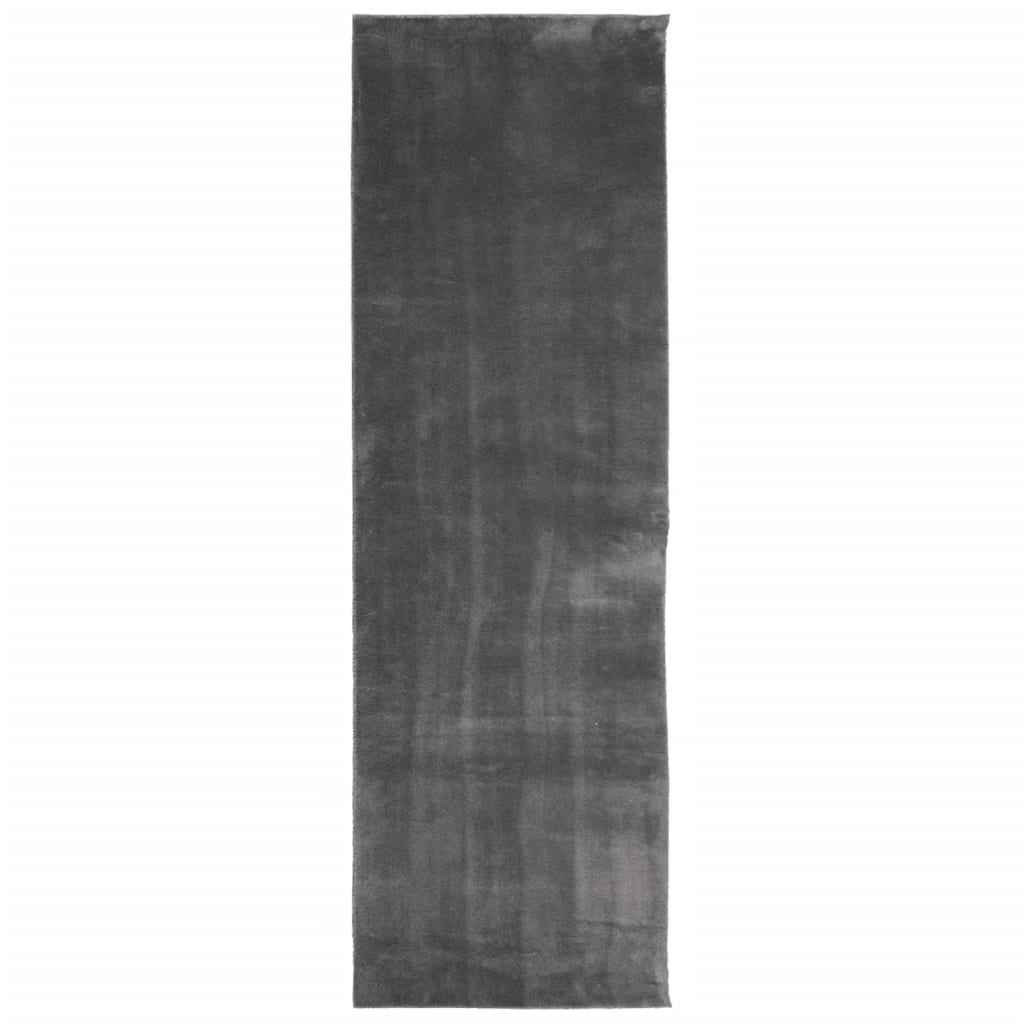 vidaXL Dywan HUARTE z krótkim włosiem, antracytowy, 80x250 cm