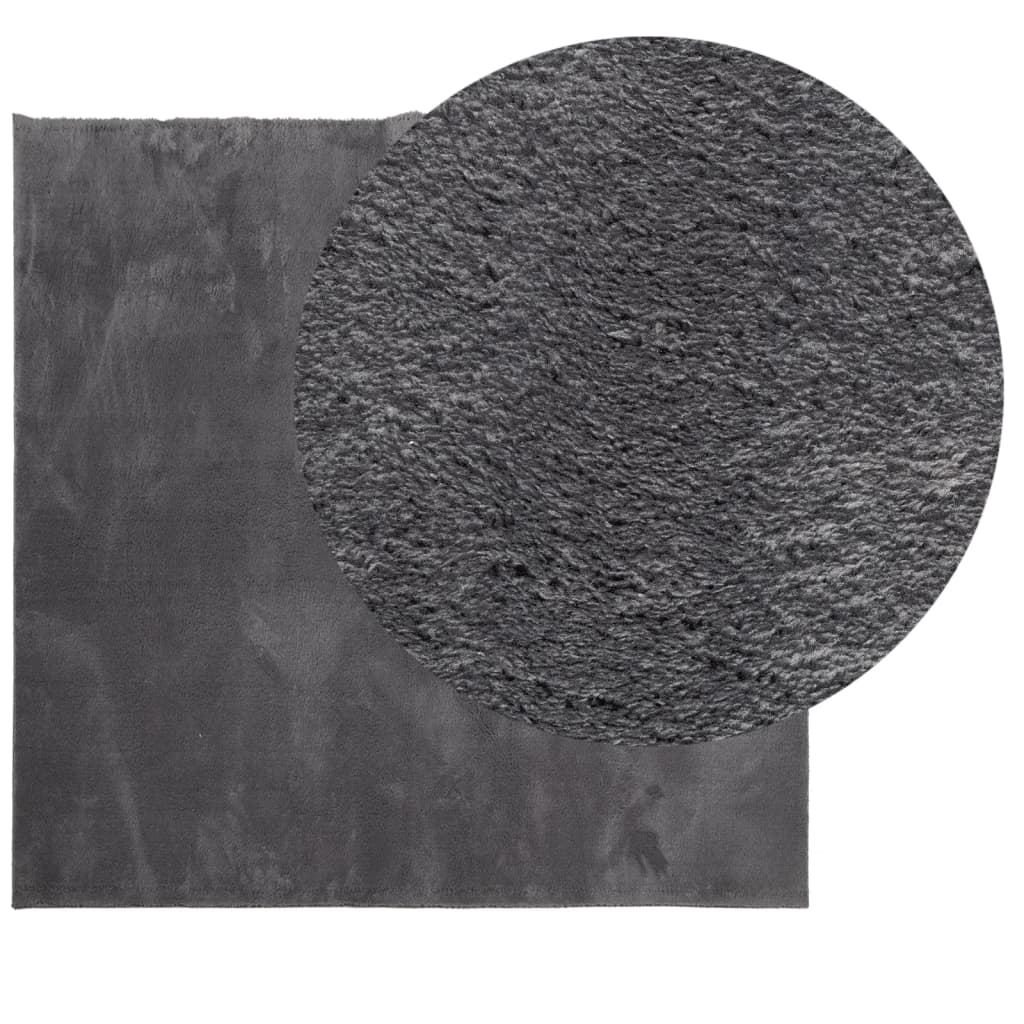 vidaXL Dywan HUARTE z krótkim włosiem, antracytowy, 120x120 cm