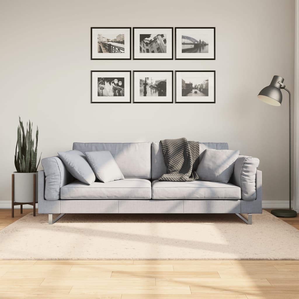 vidaXL Dywan HUARTE z krótkim włosiem, beżowy, 140x200 cm