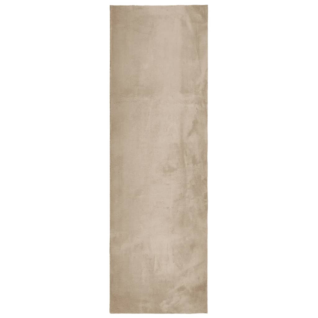 vidaXL Dywan HUARTE z krótkim włosiem, piaskowy, 80x250 cm