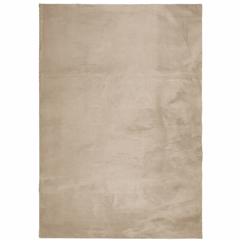 vidaXL Dywan HUARTE z krótkim włosiem, piaskowy, 140x200 cm