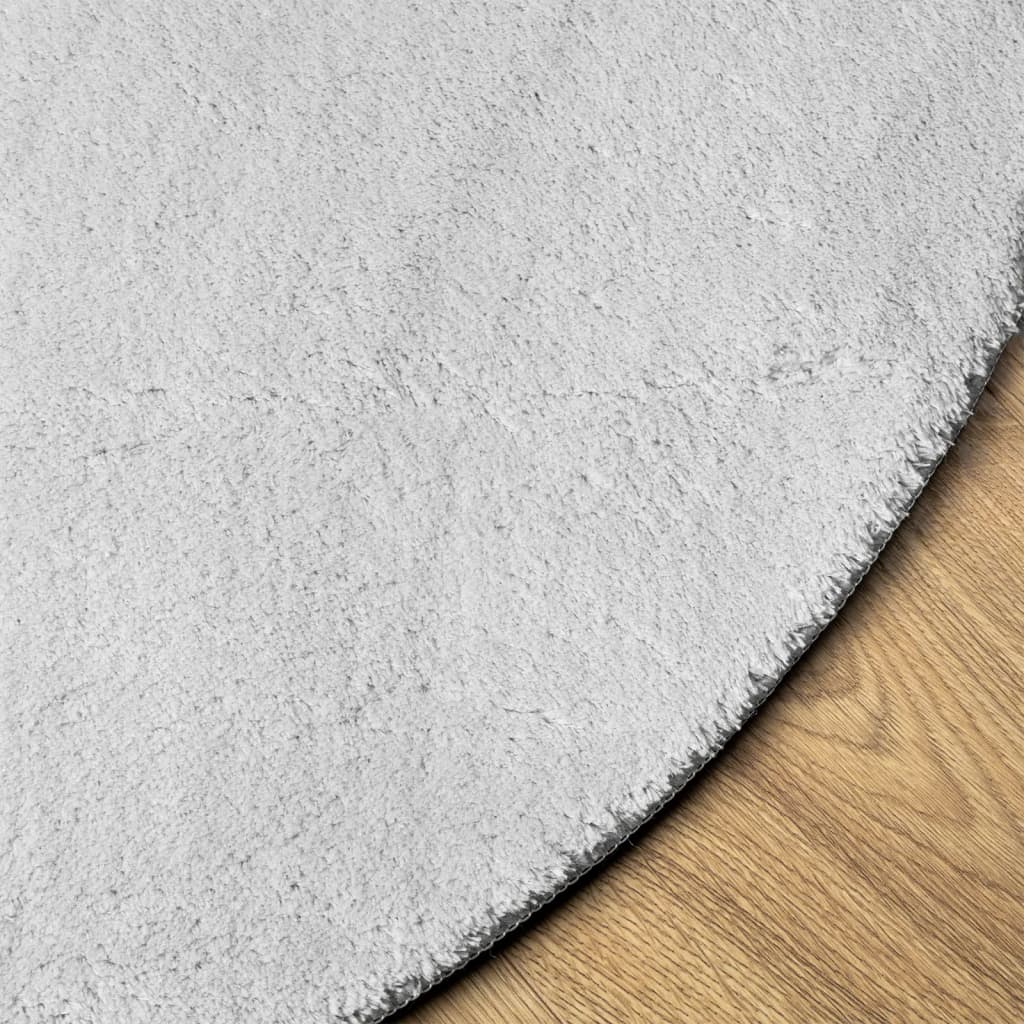 vidaXL Dywan HUARTE z krótkim włosiem, szary, Ø 200 cm