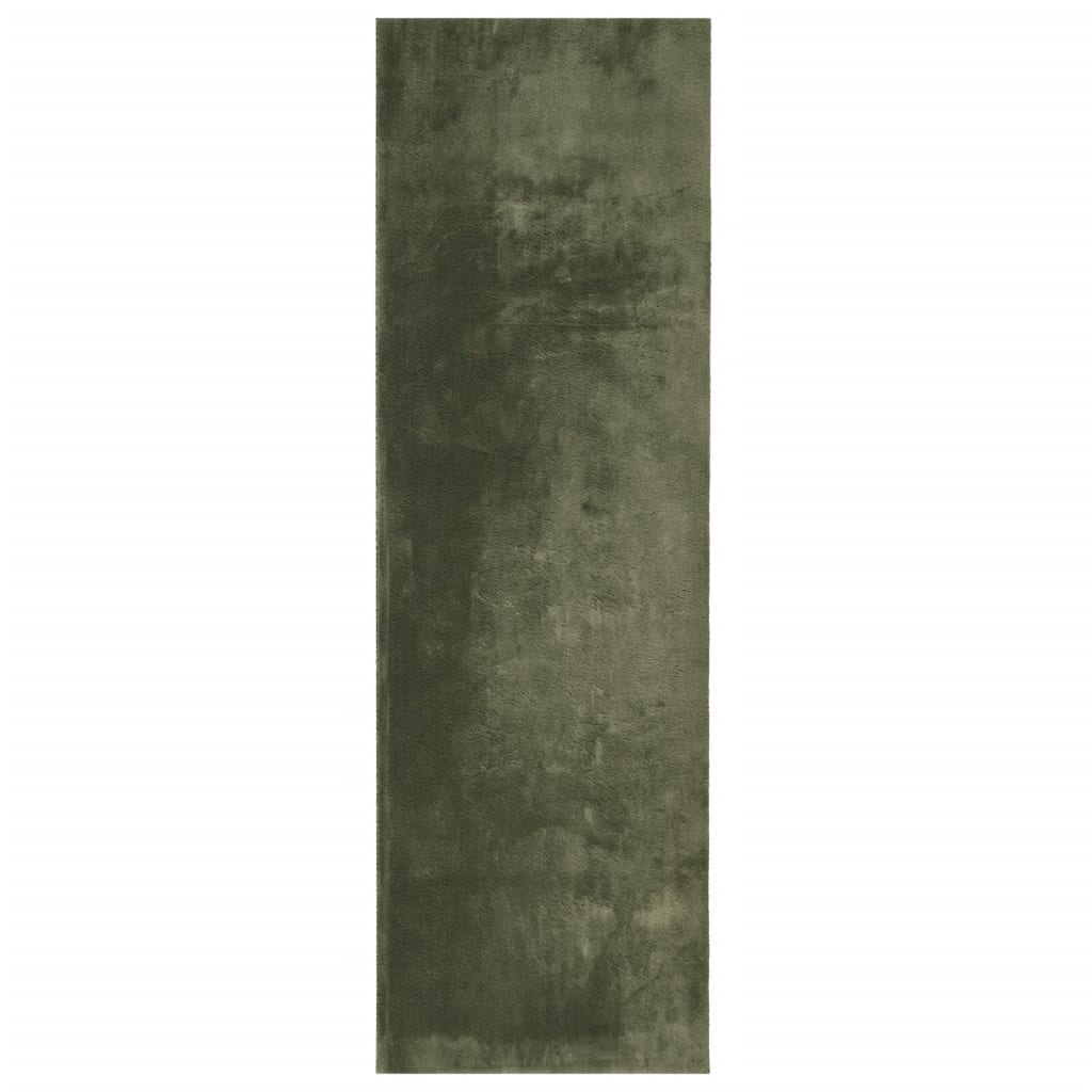 vidaXL Dywan HUARTE z krótkim włosiem, zielony, 80x250 cm