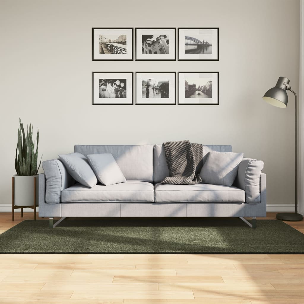 vidaXL Dywan HUARTE z krótkim włosiem, zielony, 100x200 cm