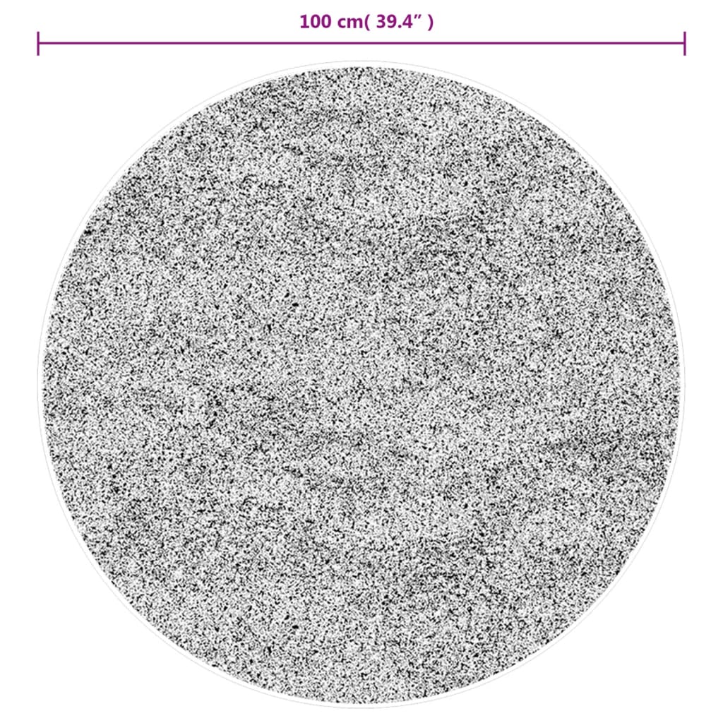 vidaXL Dywan z długim włosiem PAMPLONA, kremowo-czarny, Ø 100 cm