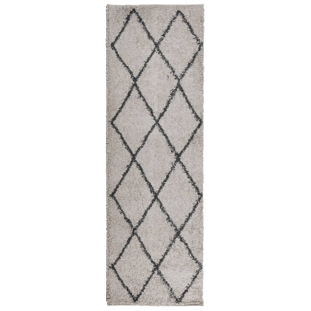 vidaXL Dywan z długim włosiem PAMPLONA, beżowo-antracytowy, 80x250 cm