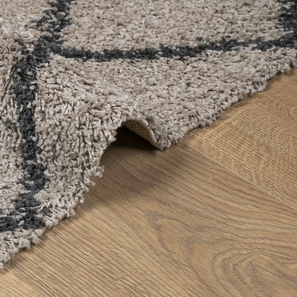 vidaXL Dywan z długim włosiem PAMPLONA, beżowo-antracytowy, 80x250 cm