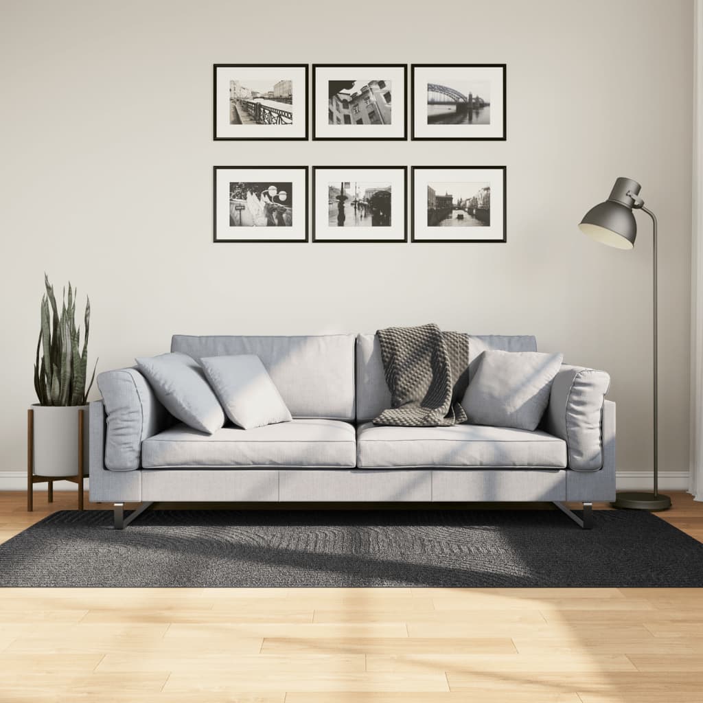 vidaXL Dywan IZA z krótkim włosiem, antracytowy, 100x200 cm