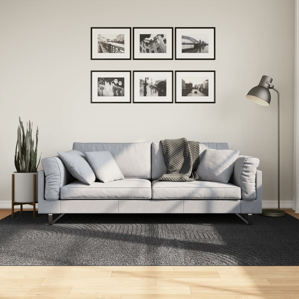 vidaXL Dywan IZA z krótkim włosiem, antracytowy, 160x230 cm