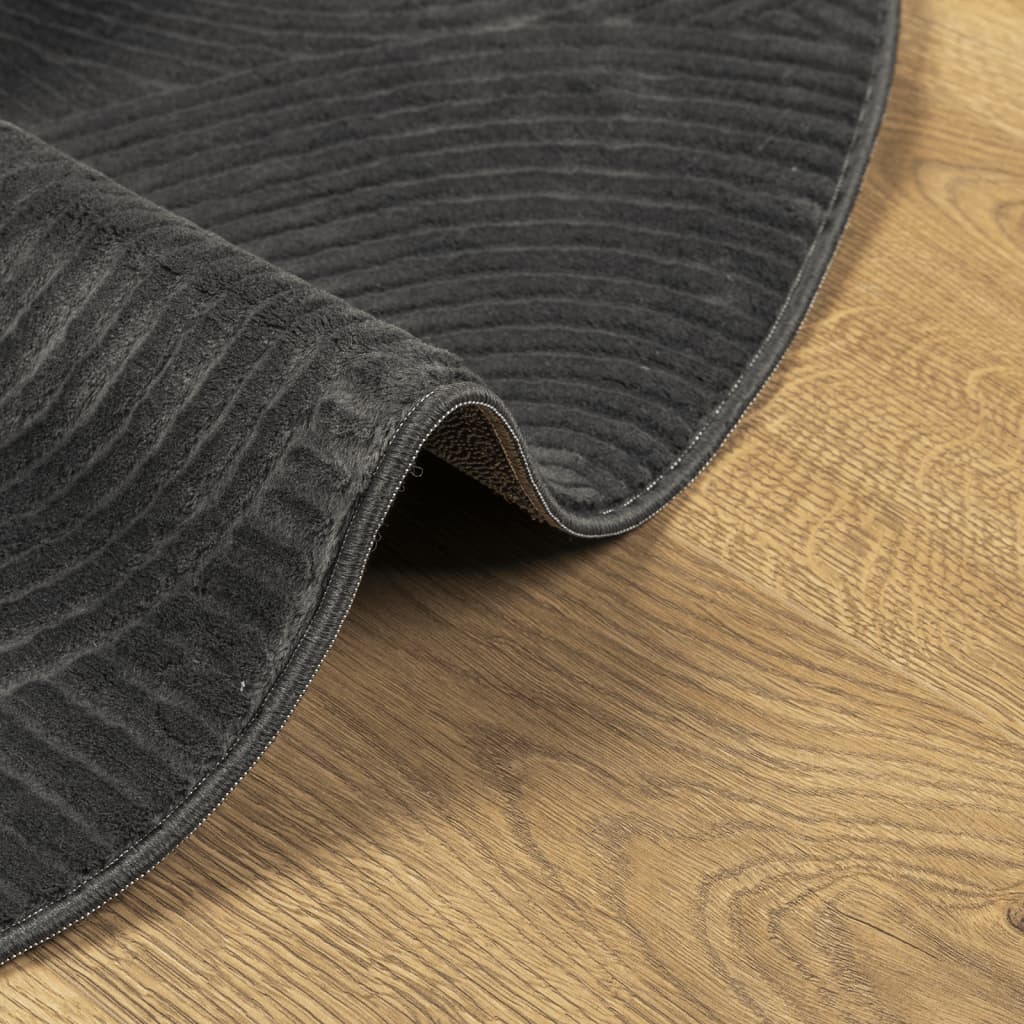 vidaXL Dywan IZA z krótkim włosiem, antracytowy, Ø 100 cm