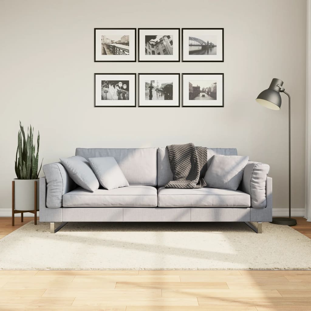 vidaXL Dywan OVIEDO z krótkim włosiem, beżowy, 140x200 cm