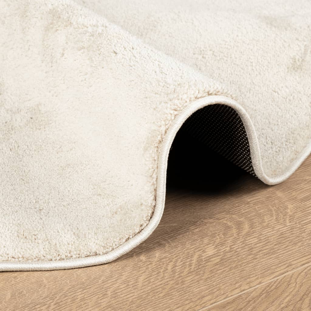 vidaXL Dywan OVIEDO z krótkim włosiem, beżowy, Ø 120 cm