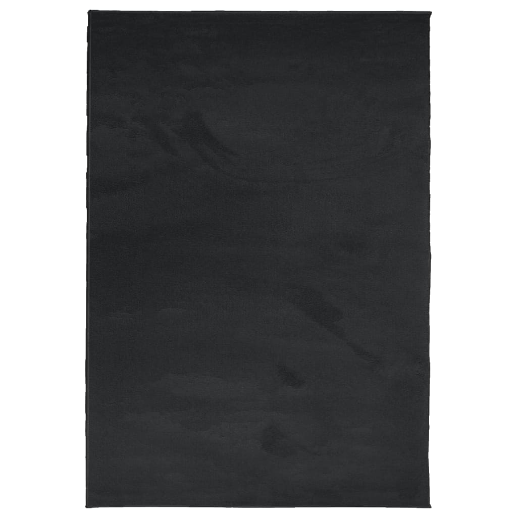vidaXL Dywan OVIEDO z krótkim włosiem, czarny, 140x200 cm