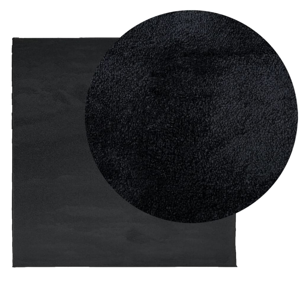 vidaXL Dywan OVIEDO z krótkim włosiem, czarny, 200x200 cm