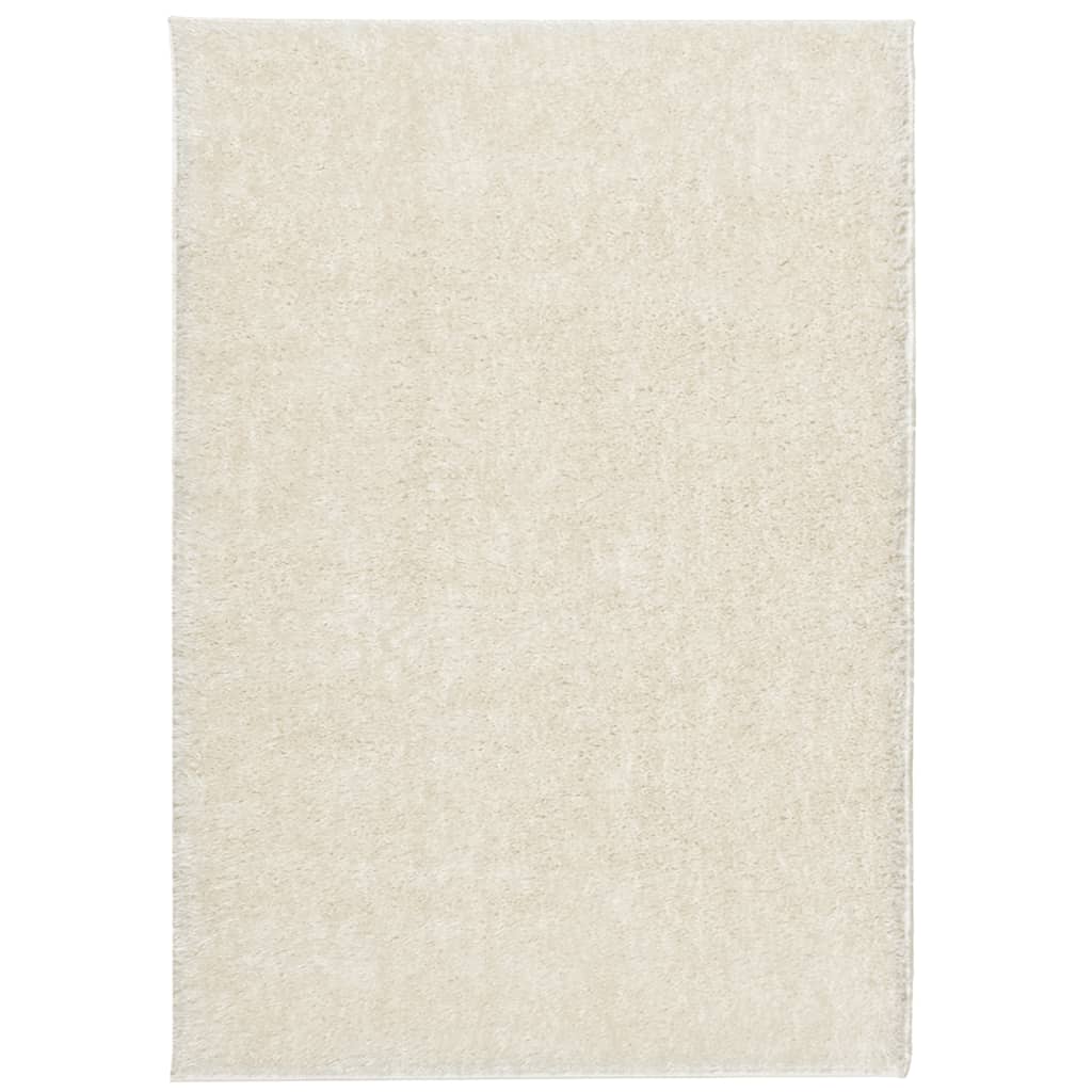 vidaXL Dywan ISTAN z długim runem, połyskujący, kremowy, 140x200 cm