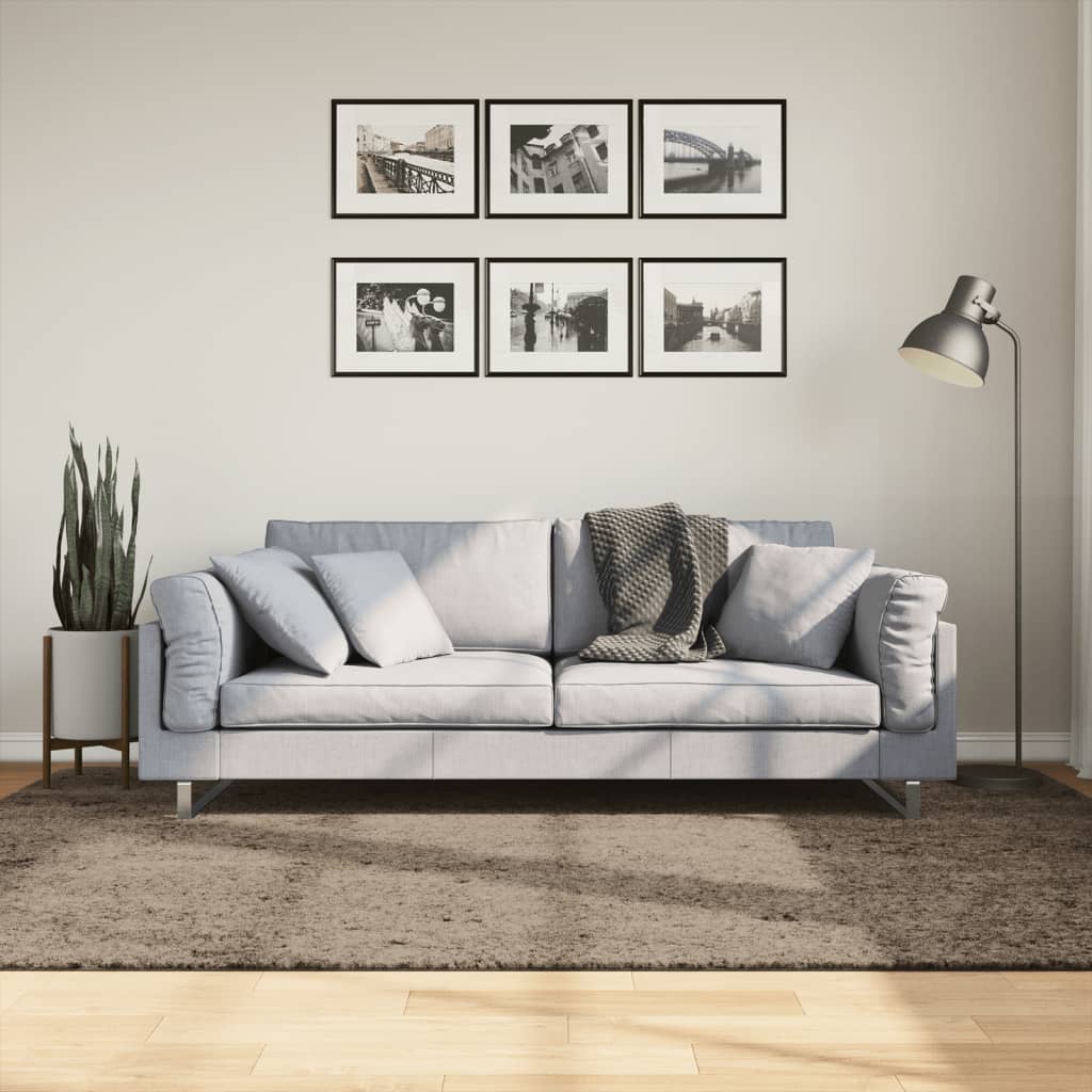 vidaXL Dywan ISTAN z długim runem, połyskujący, szary, 160x230 cm