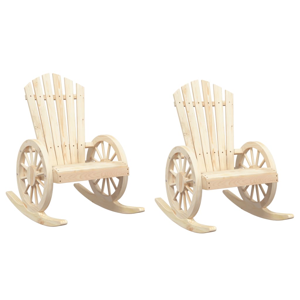 vidaXL Krzesła bujane Adirondack, 2 szt., lite drewno jodłowe