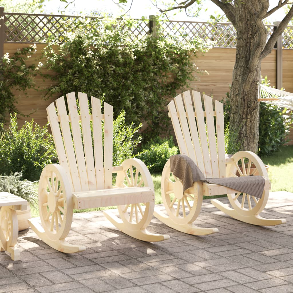 vidaXL Krzesła bujane Adirondack, 2 szt., lite drewno jodłowe